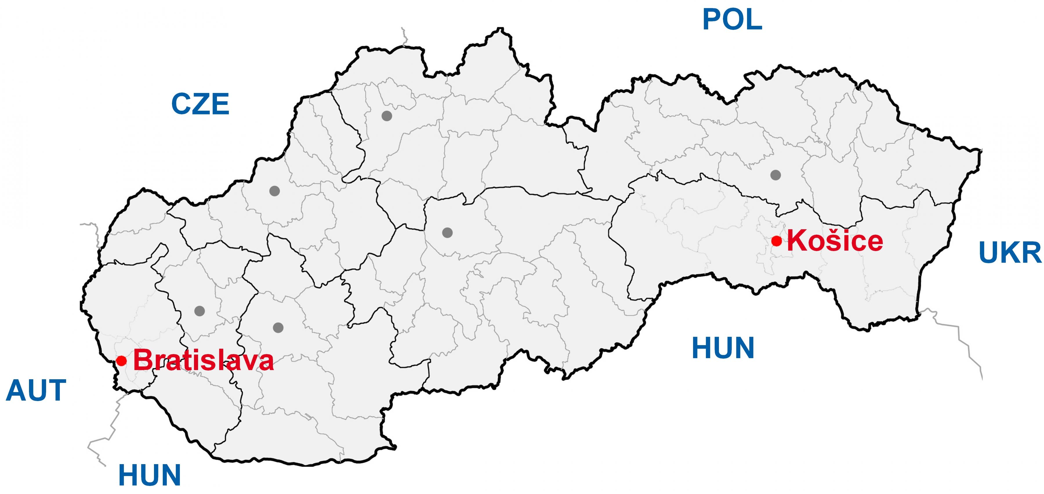 Карта в словакии