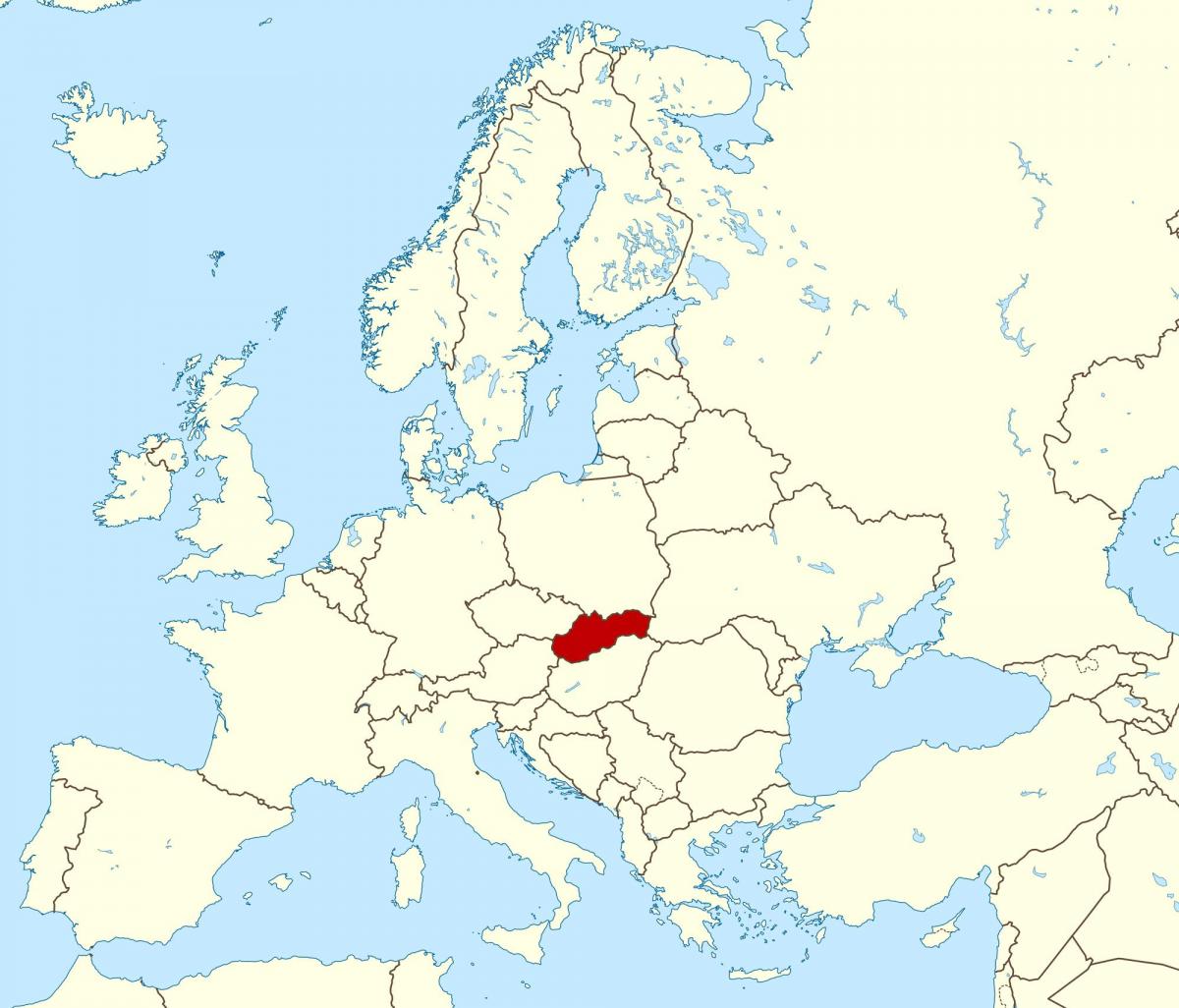 карта Словакии карта Европы