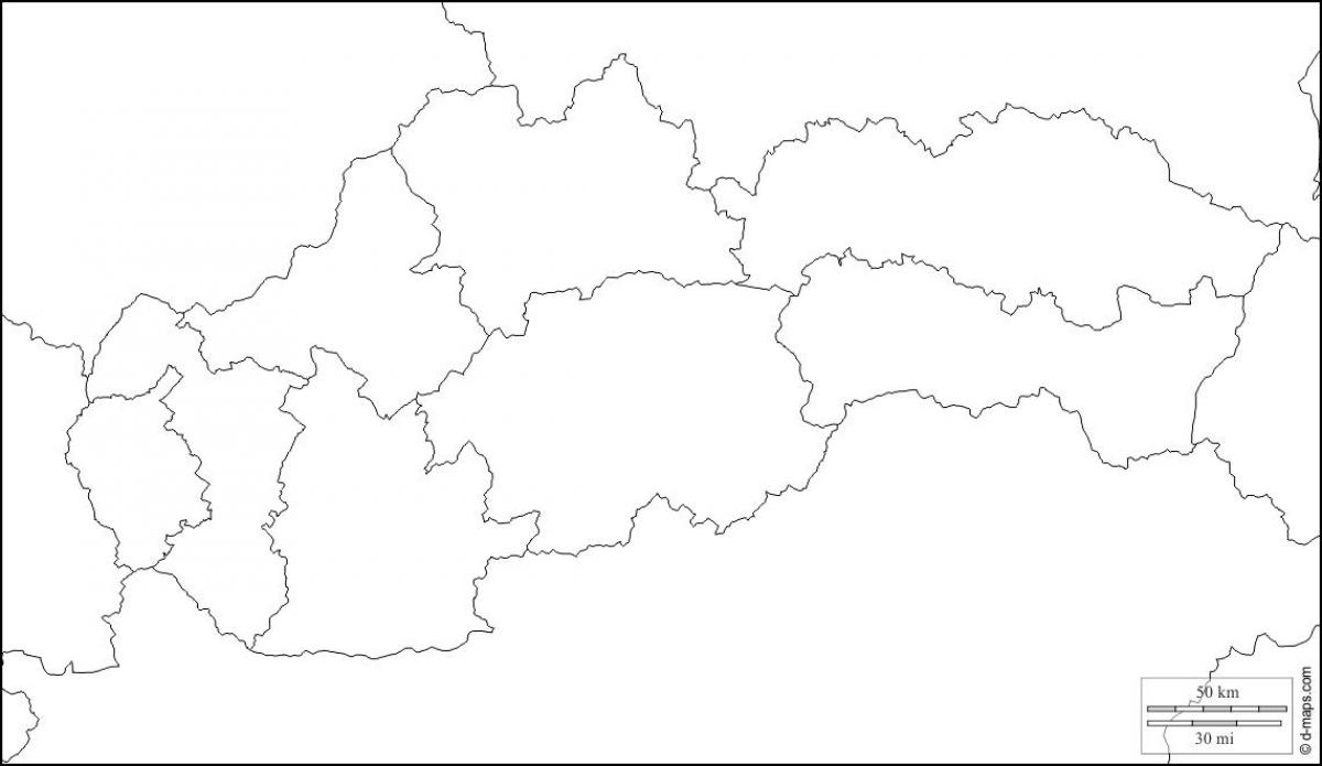 карта Словакии пустой 