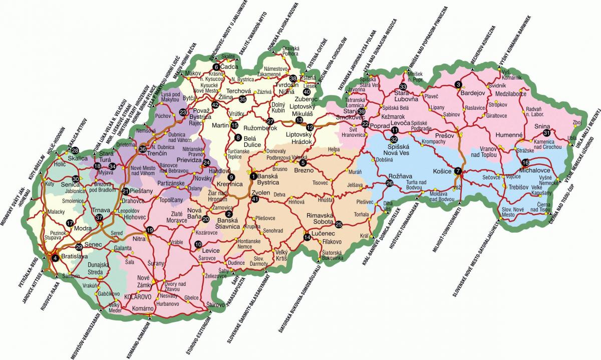 Словакия достопримечательности на карте