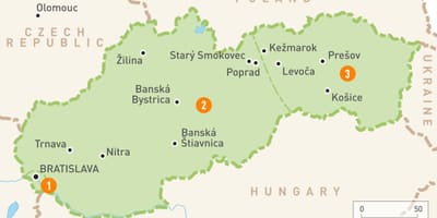 Словакия на карте