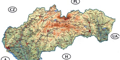 Подробная карта Словакии